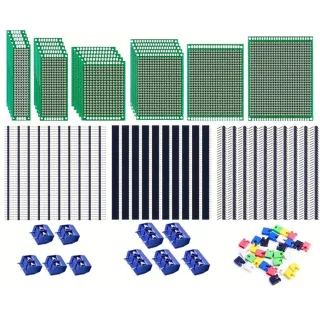 92Pcs Double-sided PCB Board Single Row Pin Single Row Female Terminal Kit Printed Circuit Boards Part Electronic Compon