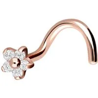 PIERCINGLINE Nasenpiercing Chirurgenstahl Nasenstecker Spirale KRISTALLBLUME (Nasenstecker, 1-tlg)