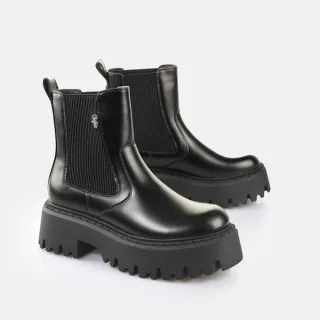 Buffalo Aspen Chelsea Damen Schwarze Stiefel