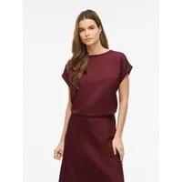 Vila Kurzarmshirt VIELLETTE S/S SATIN TOP - NOOS Kunstfaser, regular fit