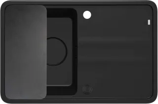 Neuesbad 1-Becken Granitspüle mit Kurz Abtropffläche 670X440X229, Schwarz, mit SPACE SAVER Schwarz NB1DEZKMN11A1