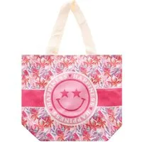 Zwillingsherz Tragetasche, Stofftasche mit Henkel, gemustert, Schriftzug