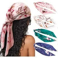 Zaewry Halstuch 90x90cm Quadratische Schals für Damen, (4-St), Mode Kopftuch Bandanas Haartuch Halstuch Haarschmuck