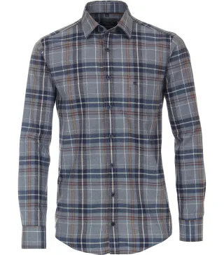 CASAMODA - Flanellhemd blau - Gr. - 3XL