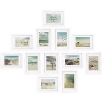 bomoe Bilderrahmen 12er Bilderrahmen Set Ocean, 13x18cm, Weiß, Fotorahmen Collage für 13x18 cm Holzbilderrahmen mit Passepartout