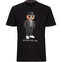 19V69 ITALIA T-Shirt Rafael Cool Teddy Herren aus Baumwolle, Print mit Rundhals