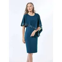 GOLDNER Abendkleid Kurzgröße: Kleid mit raffiniertem Chiffonüberwurf