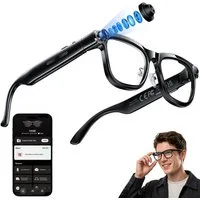 KAIGEER Sonnenbrille KI Brille mit Echtzeitübersetzung, 13MP Kamera,300 mAh, Wechselgläsern (LED Video Brille, 1-St., ca. 150*158*51mm) AI Smart Glasses Set für Männer Frauen, UV Schutz, Bilderkennung, IPX4