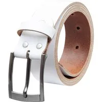 COLOGNEBELT Ledergürtel OM418-SL-Weiss MADE IN GERMANY, Weiss, Kürzbar, 100 % Echtleder, Unisex