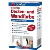 baufan® Wandfarbe Baufan Geleimte Decken- und Wandfarbe 2 kg weiß