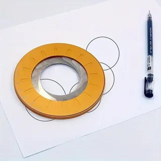 Adjustable Precision Circle Drawing Tool 125mm Diameter Alloy Metal Engraved Scale Compact Lightweight Versatile Measure