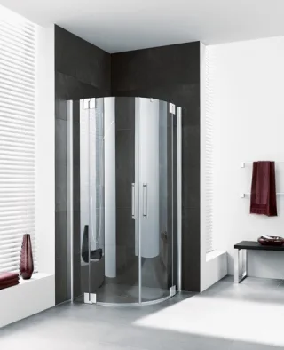 Kermi Viertelkreis Pasa XP P50 V71 x2000, silber hochglanz, ESG klar mit KermiClean PXP50V7120VPK