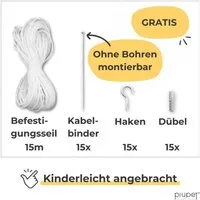 Piupet Tiersicherheitsnetz Katzennetz I transparent I inkl. Montagematerial I Balkon & Fenster