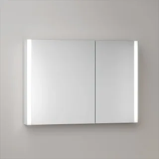 KEUCO Royal Atlas LED Spiegelschrank 100 x 71 x 12,7 cm mit 2 Türen, asymmetrisch, Spiegelheizung, A 211201450043