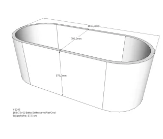 Neuesbad Wannenträger für Bette Starlet Flair 168x73 oval SW13614