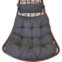 Rattani Sitzkissen Polster, Kissen für Rattan Hängeschaukel, Gartenschaukel, Material Uni Living anthrazit