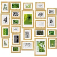 bomoe Bilderrahmen 24er Bilderrahmen Set Nature Fotorahmen Collage, Gold, 10x 10x15 cm, 8x 13x18 cm, 4x 15x20 cm, 2x 20x30 cm mit Passepartout