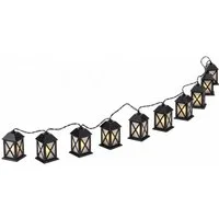 HAC24 LED-Lichterkette Lichterkette Laterne Lampen Kette Dekolaterne Garten Beleuchtung, 10-flammig, 10-flammig, Warmweiß, Strombetrieben, Wetterfest