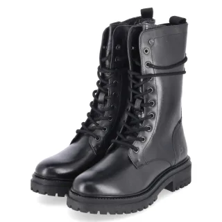 Bullboxer Schnürstiefel  Schwarz - Gr. 37 -  Synthetik, Leder & Textil