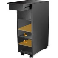 JEOBEST Nachttisch Nachtschrank mit Abschließbare Rollen, (1-St) Schmal, Beistelltisch mit Schublade und Ablage