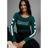 KangaROOS Langarmshirt mit Rundhalsausschnitt, hüftbedeckende Länge, Langarm-Design