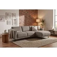 OTTO home Ecksofa Sveeva, L-Form, B.238 cm, schwarze Metallfüße, langlebiger Webstoff, mit Wellenunterfederung, viele Farben