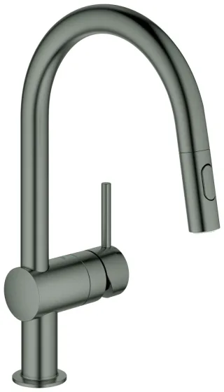 GROHE EH-Spültischbatterie Minta 32321 C-Auslauf Spülbrause hard graphite geb., 32321AL2 32321AL2