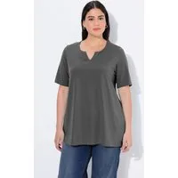 Ulla Popken T-Shirt T-Shirt A-Linie Tunika-Ausschnitt Halbarm