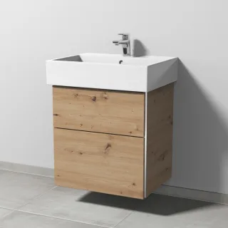 Sanipa 3way Waschtischunterbau zu Duravit Vero Air Waschtisch mit 2 Auszügen, Eiche Natural-Touch BR43385