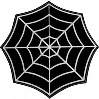 Horror-Shop Teppich Schwarz-Weißer Spinnennetz Teppich