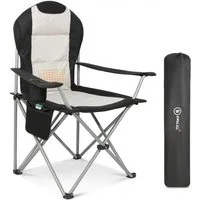 HOMECALL Campingstuhl Hochlehner Klappstuhl Gartenstuhl Angelstuhl mit Angenehme Polsterung (Packung, 1 St), bis 150KG, mit Seitentaschen und Getränkehalter für Camp Garten Balkon
