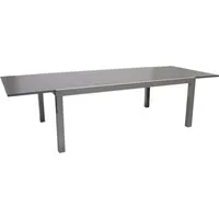 DEGAMO Gartentisch MARINA XXL (1-St), 200x110cm, ausziehbar auf 300cm, Aluminium grau, Glas dunkelgrau
