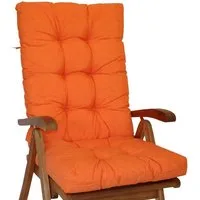 Rattani Hochlehnerauflage Polster für Gartenstuhl Hochlehner Auflage Sylva Gr 120 x 50 cm orange, Material Uni Living orange