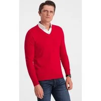 OMBRE V-Ausschnitt-Pullover Herrenpullover mit V-Ausschnitt und Hemdkragen