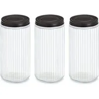 Zeller Present Vorratsglas mit Metalldeckel, 3-tlg., Glas, Metall, (Set, 3-tlg), luftdicht, schützt vor Feuchtigkeit, 950 ml
