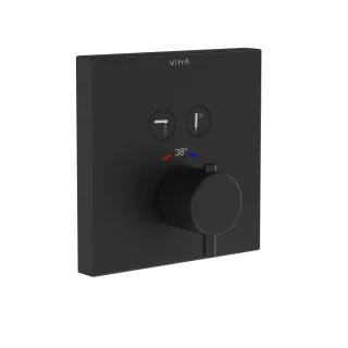 VitrA AquaControl Thermostat-Einhebel-Wannenfüll- und Brausearmatur Schwarz Matt,A4274636EXP A4274636EXP
