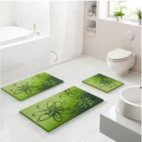 Grund Badematte Lusia, Höhe 20 mm, rutschhemmend beschichtet, fußbodenheizungsgeeignet, Polyacryl, rechteckig, Florales Design mit sanftem Farbverlauf, 5 Jahre Garantie