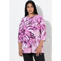 Ulla Popken T-Shirt Pima Cotton Shirt Ziersteine A-Linie 3/4-Arm