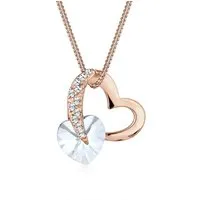 Elli Kette mit Anhänger Herz Anhänger Silber Roségold, mit Kristallen von Swarovski®, Herz
