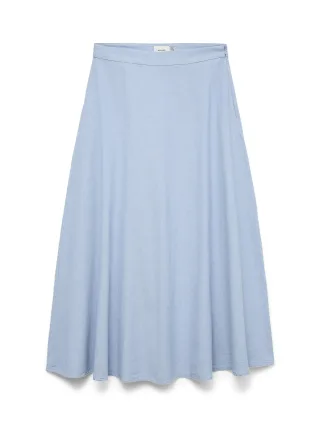 VERO MODA - VMNORMA MW MAXI CHAMBRAY SKIRT Light Blue - Gr. - XL