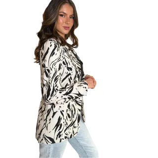 AX Paris - Blazer für Damen (Cremefarbe/Schwarz)