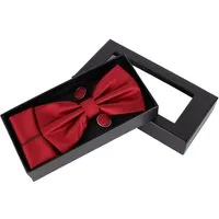 MIRROSI Fliege Herren Set (inkl. 1x Einstecktuch, 1 Paar Manschettenknöpfen) (Hochwertige Verarbeitung und viele Details) Herrenfliege inkl Geschenkbox