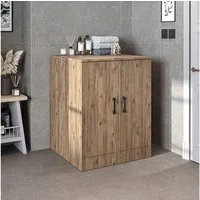 Roomart Waschmaschinenumbauschrank ATRIA – Umbauschrank für Badezimmer / HWR - 70cm (Waschmaschinenschrank - B/H/T: 70 x 90 x 69 cm) •Weiß •Weiß-Eiche •Eiche •Anthrazit-Eiche