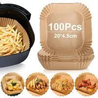 SinLaw Backpapier 100-Packungen Backpapier, Antihaft Einwegpapier Liner, Backzubehör, 20*4.5cm,Backpapier für Heißluftfritteuse,Absorbiert überschüssiges Öl