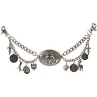 Alpenflüstern Kette mit Anhänger Trachten-Charivari Ferdi (antik-silber-farben), - Hochwertiger Herren-Trachtenschmuck mit Trophäen-Anhängern für die L