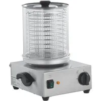 GastroHero Hotdog-Maker Wurstwärmer Edelstahl Glaszylinder 30 cm Hot Dog Gerät, 300 W