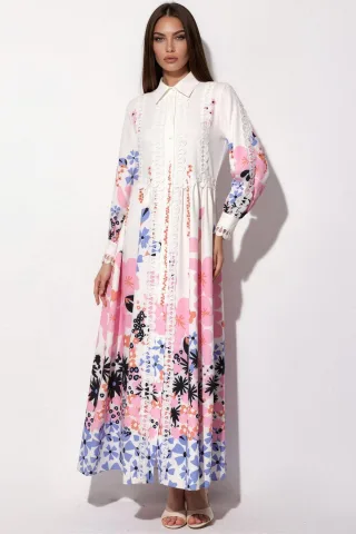 Blumen A-Linie Maxikleid