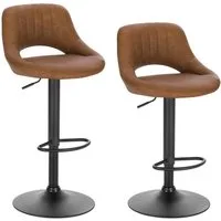 EUGAD Barhocker (2 St), aus Kunstleder und Stahl stufenlos höhenverstellbar