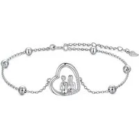 LuxusKollektion Charm-Armband Set Armband Damen Silber 925 Herz Anhänger Schwester Freundin Schwester-C