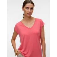 Vero Moda V-Shirt VMFILLI SS V-NECK TEE GA NOOS Materialmix, relaxed fit